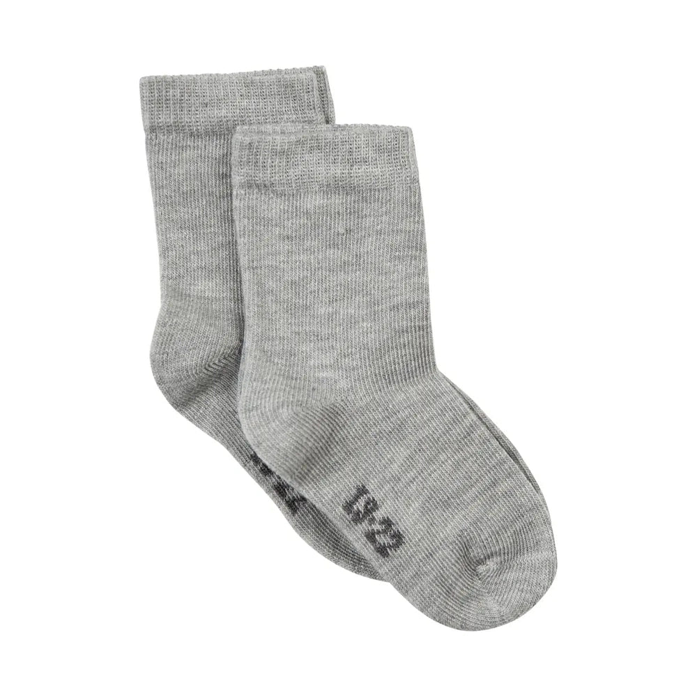 Minymo Enkelsokken 2-pack - Light Grey Melange