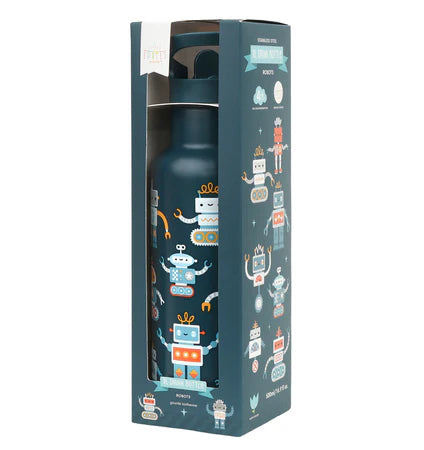 Little Lovely XL Stainless Steel Drinkbus 500ml - Robots