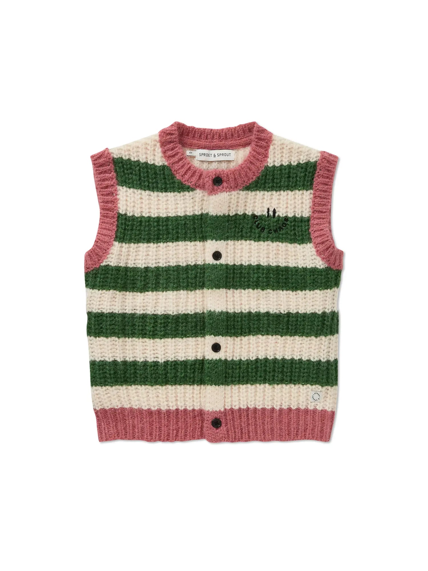 Sproet & Sprout Gebreid Vest Strepen - Deep Green