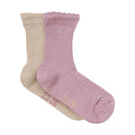 Minymo Sokken Met Glitter 2-pack - Dusky Orchid