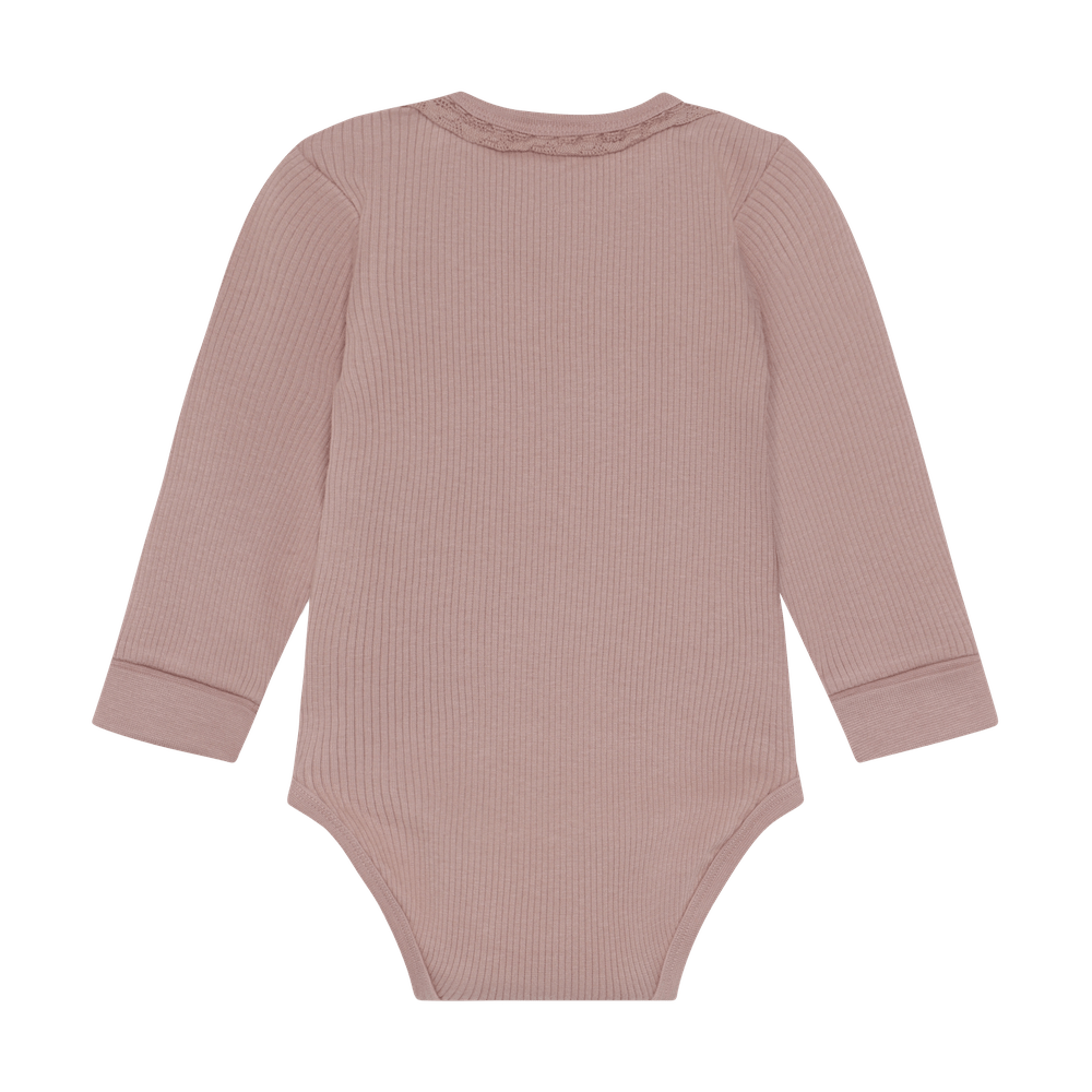 Minymo Ribromper Lange Mouwen - Fawn
