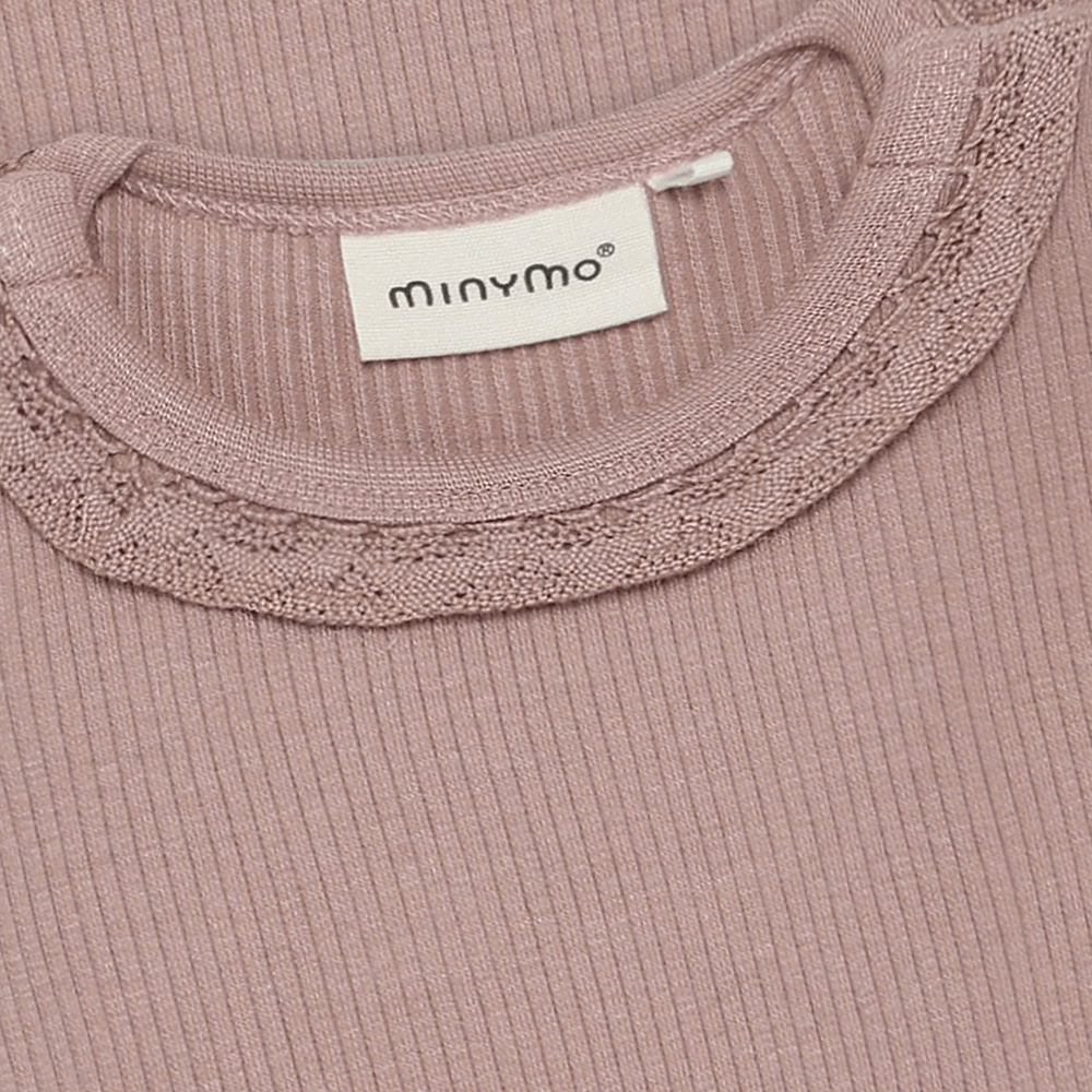 Minymo Ribromper Lange Mouwen - Fawn