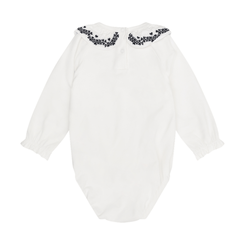 En Fant Romper Lange Mouwen Met Kraag - Egret