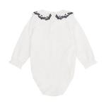 En Fant Romper Lange Mouwen Met Kraag - Egret