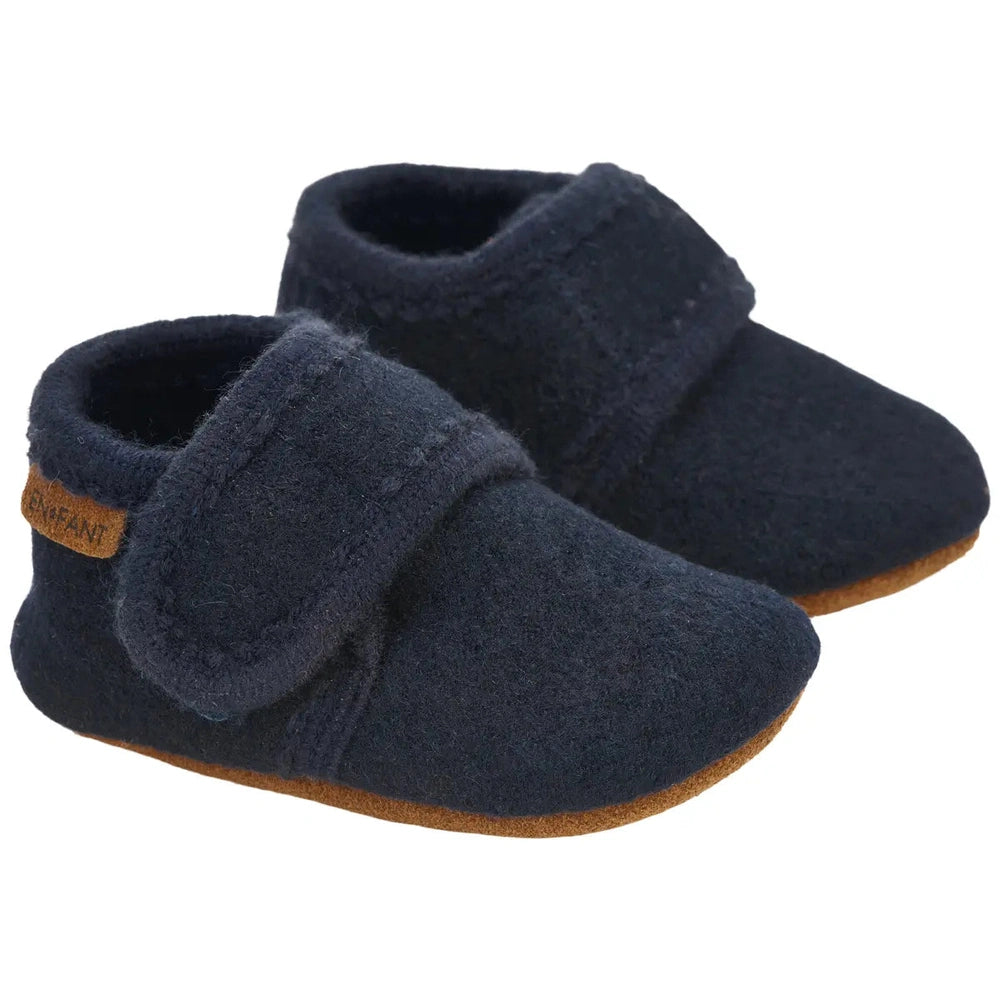 En Fant Chaussons bébé en laine - Marine