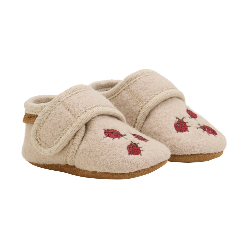 En Fant Wollen Slippers Met Borduurwerk - Moonlight