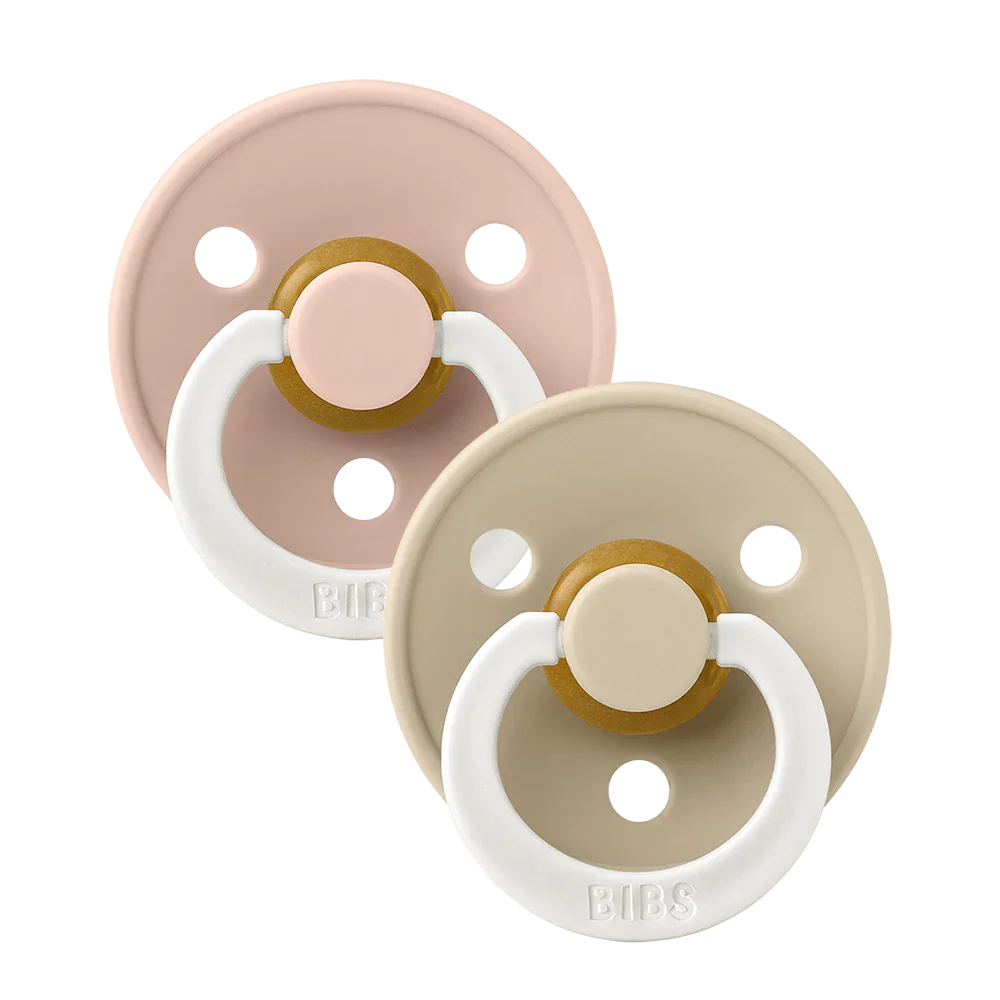 BIBS Fopspeen Rond GLOW 2-pack - Blush/Vanilla