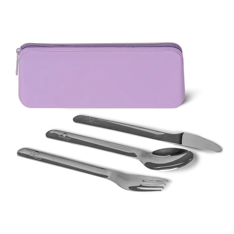Set de couverts Citron avec pochette - violet