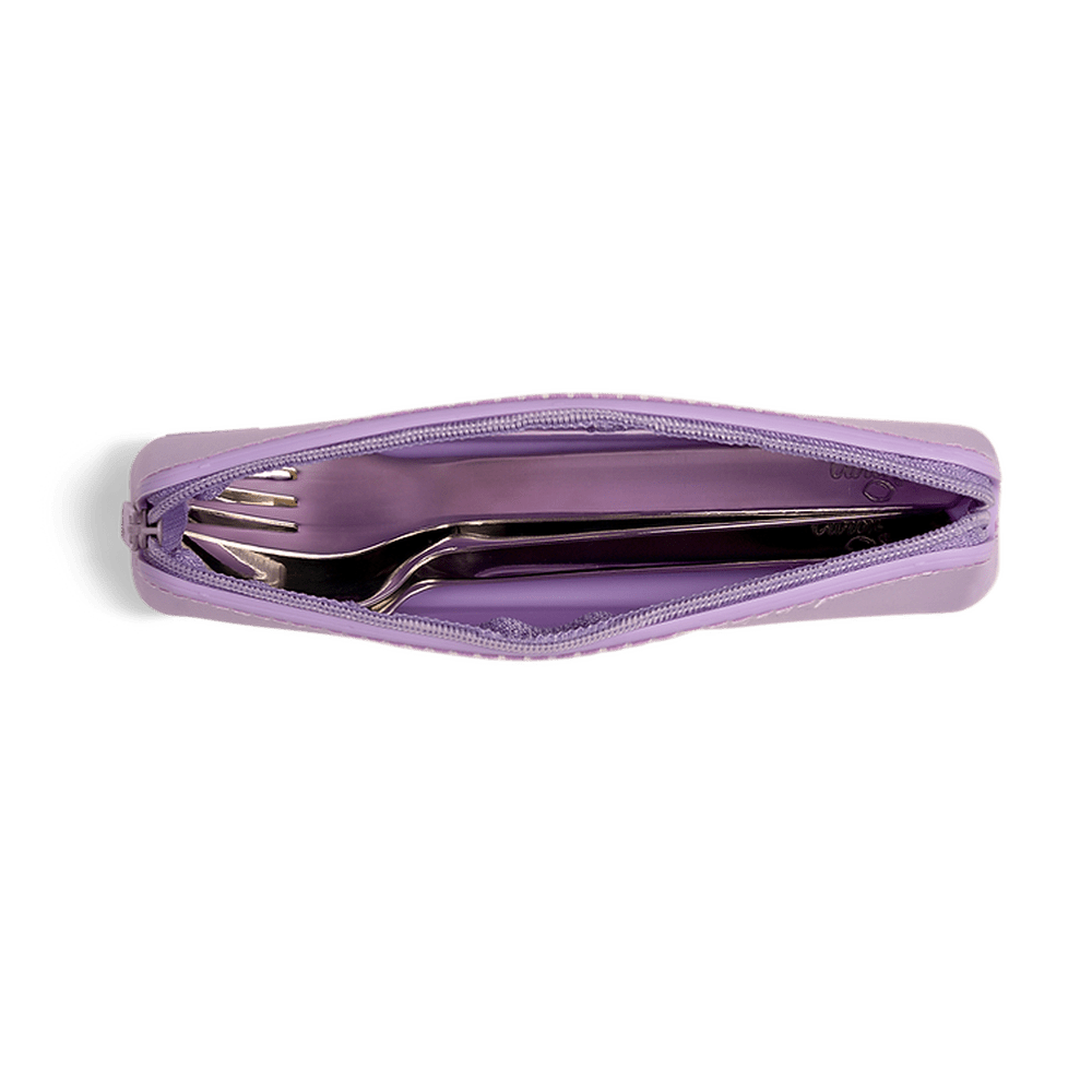 Citron Set de couverts avec pochette - Violet