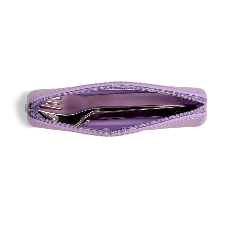 Citron Set de couverts avec pochette - Violet