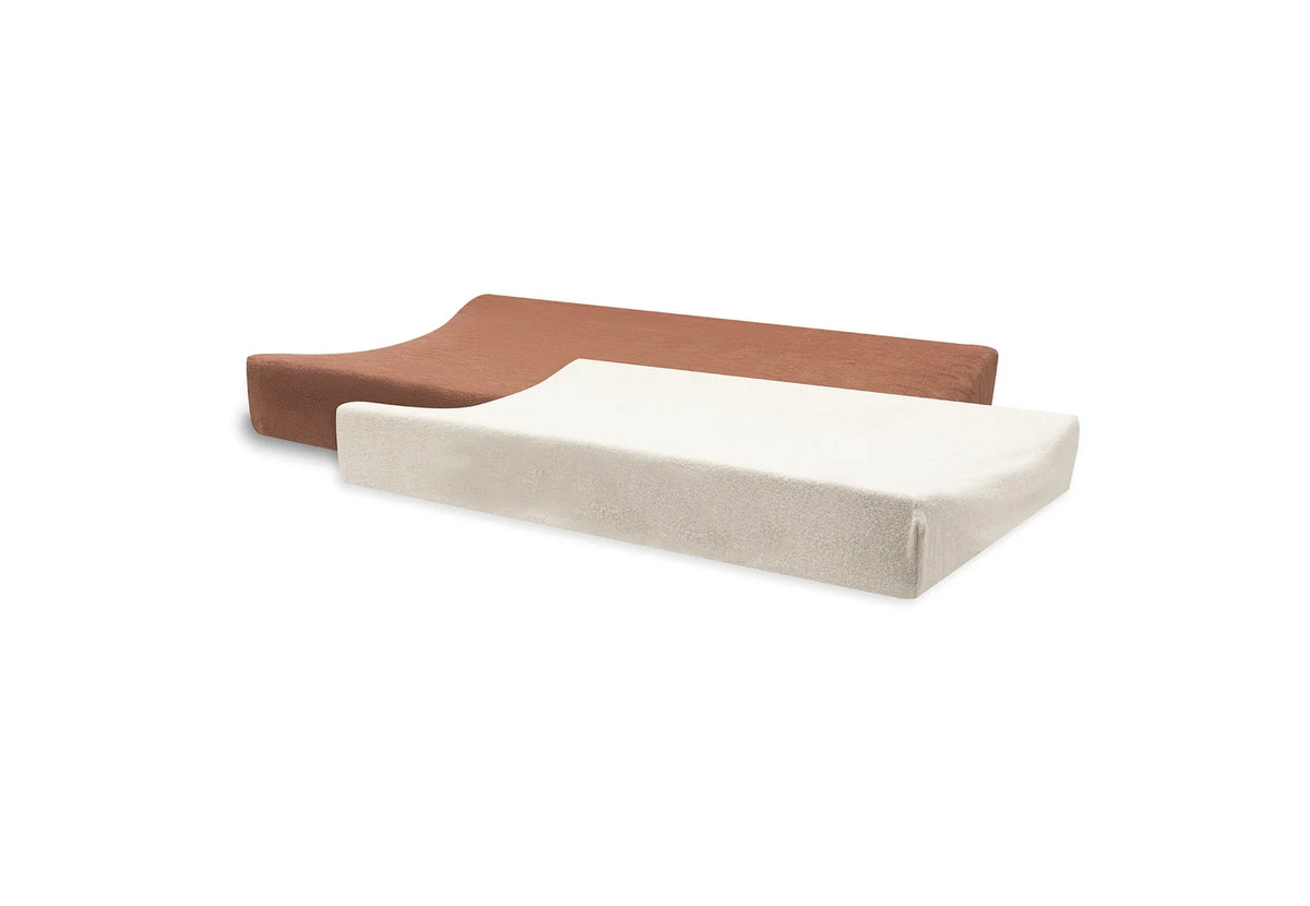 Jollein Aankleedkussenhoes Badstof 2-pack - Light Terra & Oatmeal