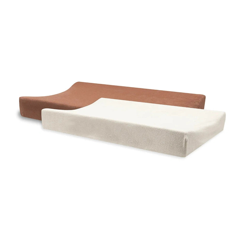Jollein Aankleedkussenhoes Badstof 2-pack - Light Terra & Oatmeal