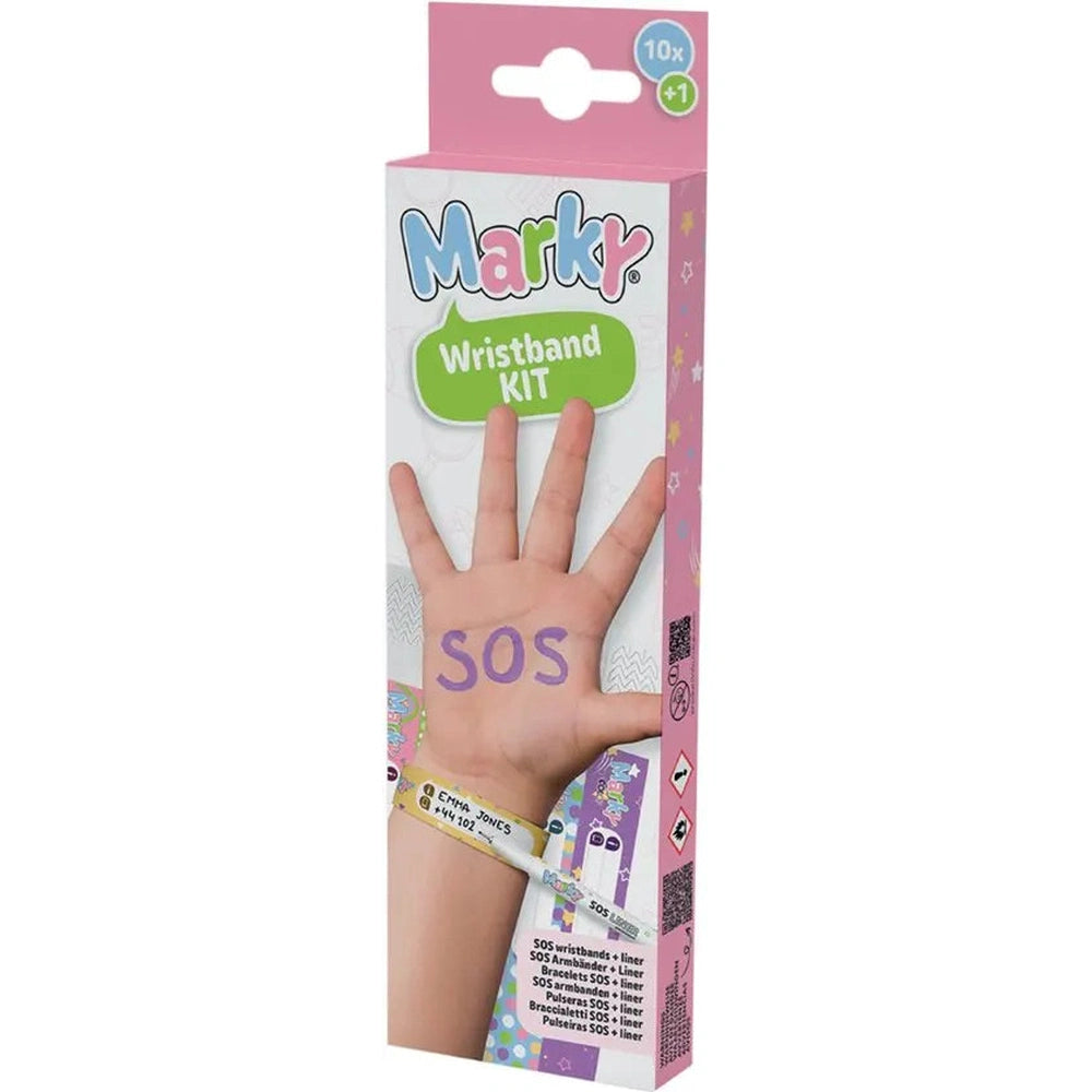 COLOP MARKY Veiligheidsarmbanden Set Van 10 Met Permanente Marker - Pink