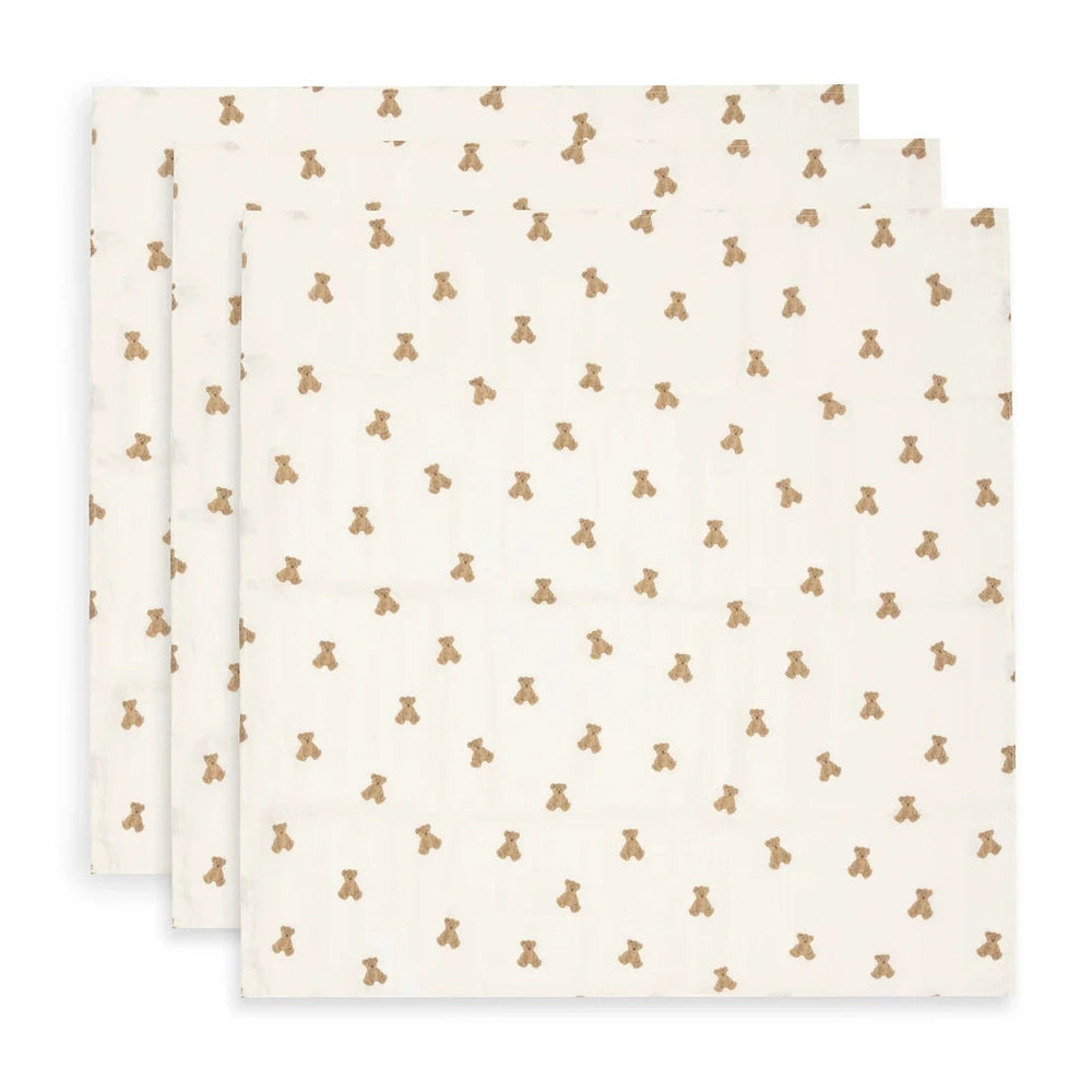 Jollein Hydrofiele Doek Mini 70x70cm 3-pack - Teddy Bear