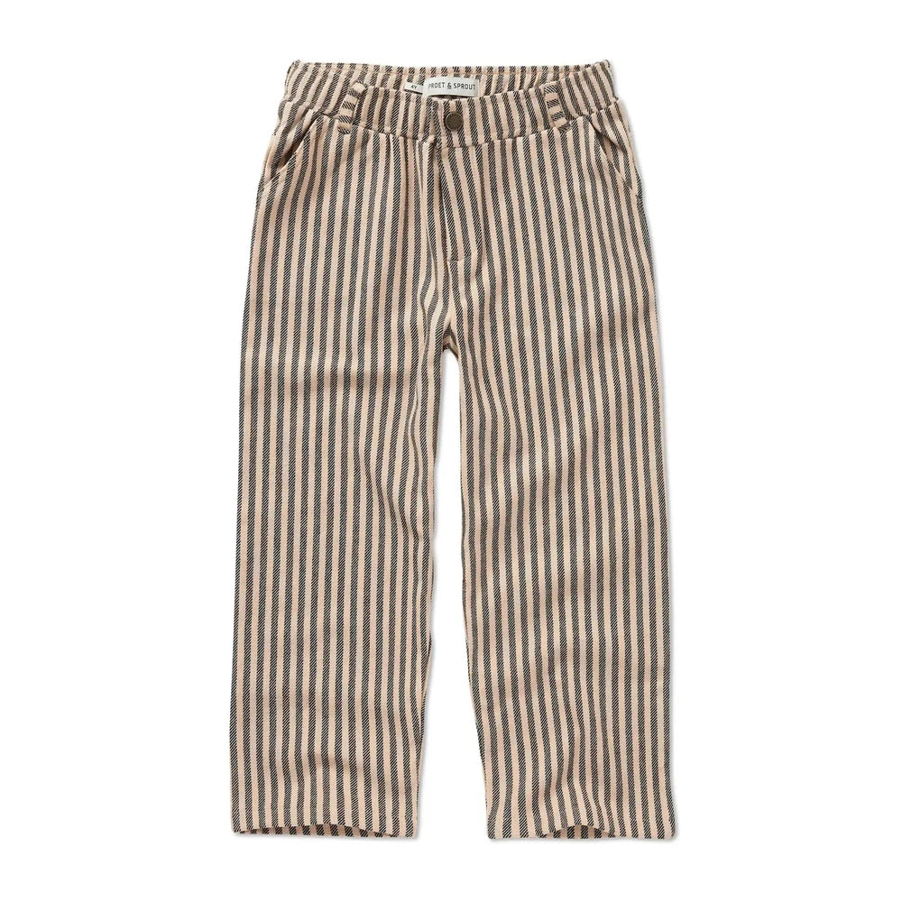 Sproet & Sprout Gestreepte Jersey Chino Broek - Vanilla