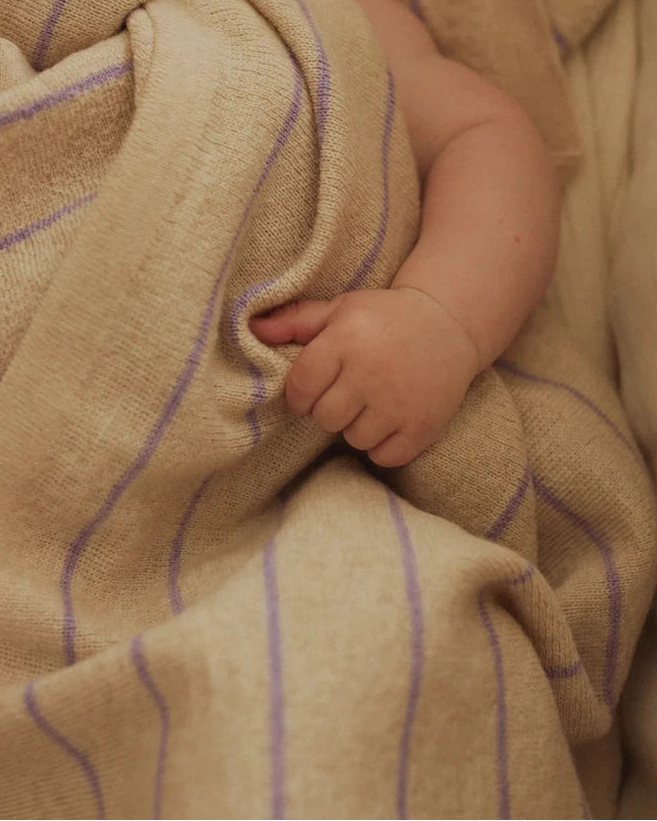 Hvid Blanket Harry Cream & Lilac