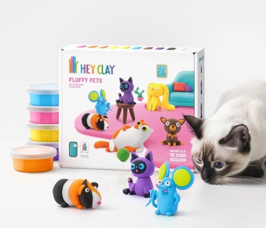 Hey Clay Zelfhardende 15 potjes - Fluffy Pets