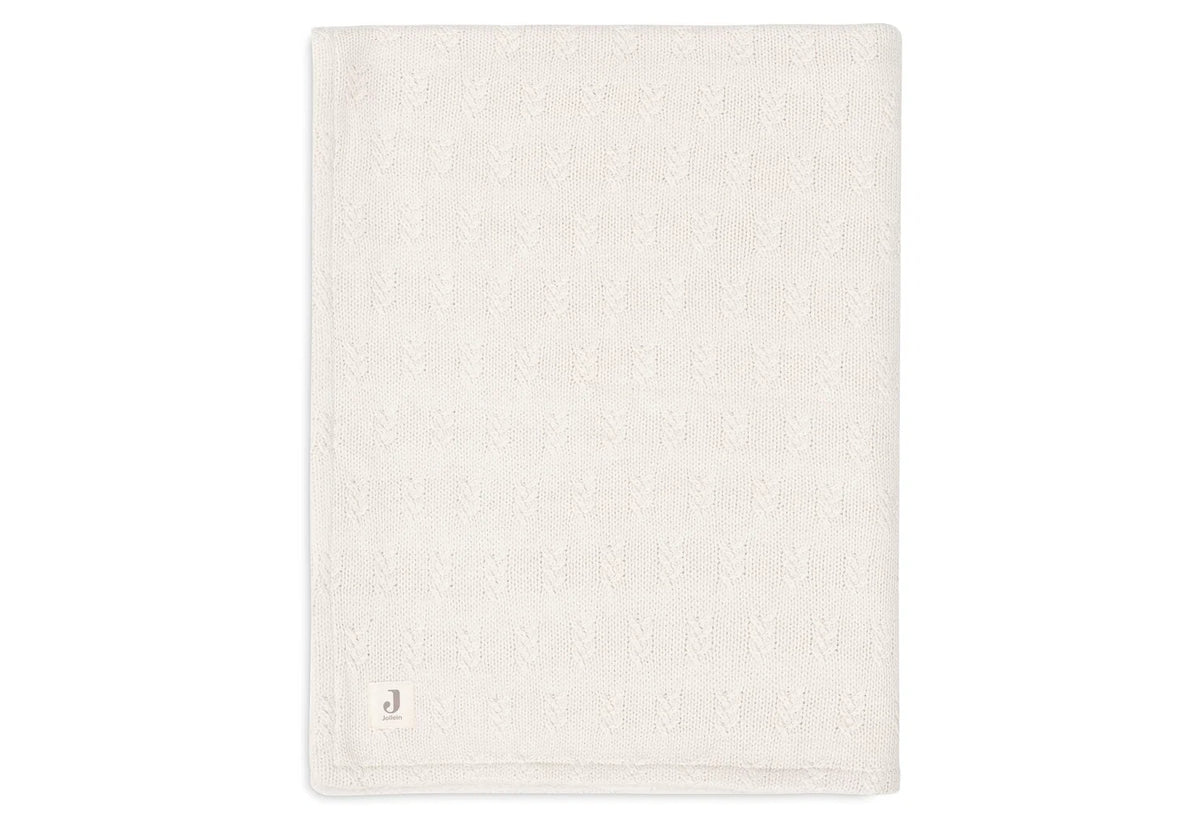 Jollein - Deken Wieg - Grain Knit Oatmeal/ Velour - 75x100cm
