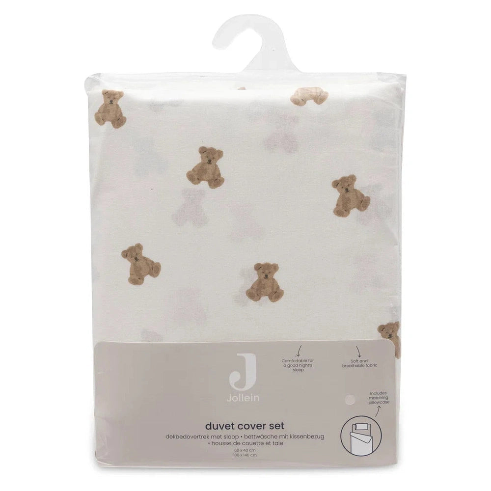Jollein Dekbedovertrek met sloop 100x140cm - Mini Teddy Bear