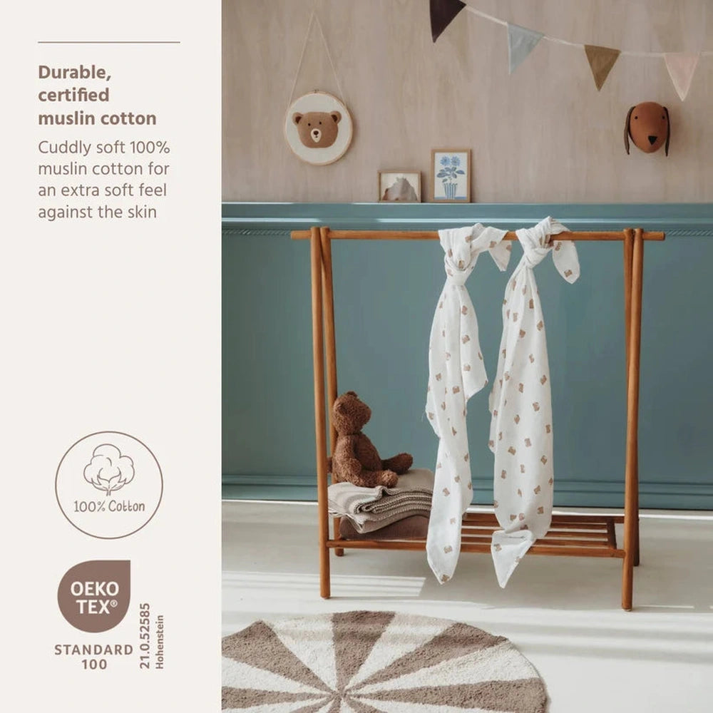 Meyco Hydrofieledoeken 120x120cm 2-pack - Bear Multicolor