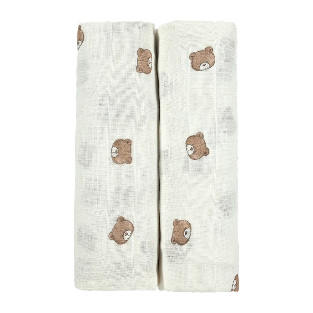 Meyco Hydrofieledoeken 120x120cm 2-pack - Bear Multicolor