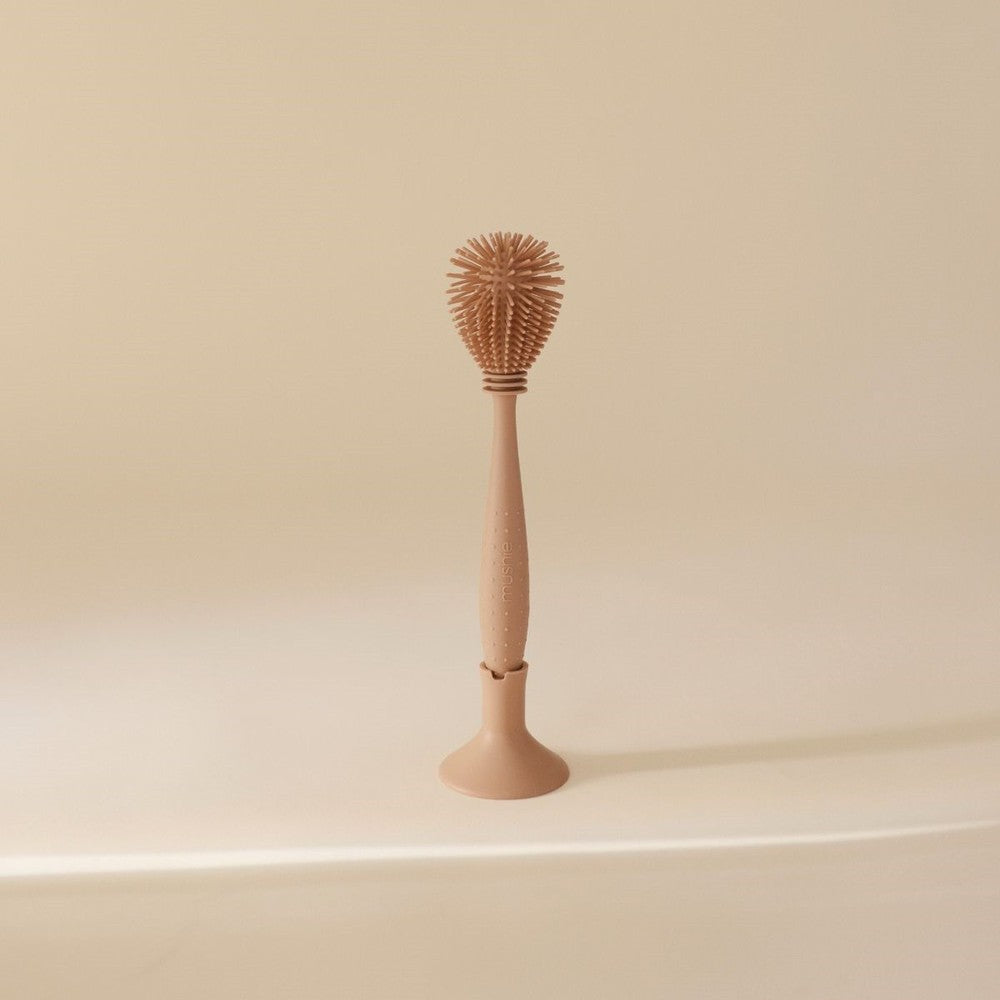 Mushie - Siliconen Flessenborstel - Reinigen Zuigflessen - Natural