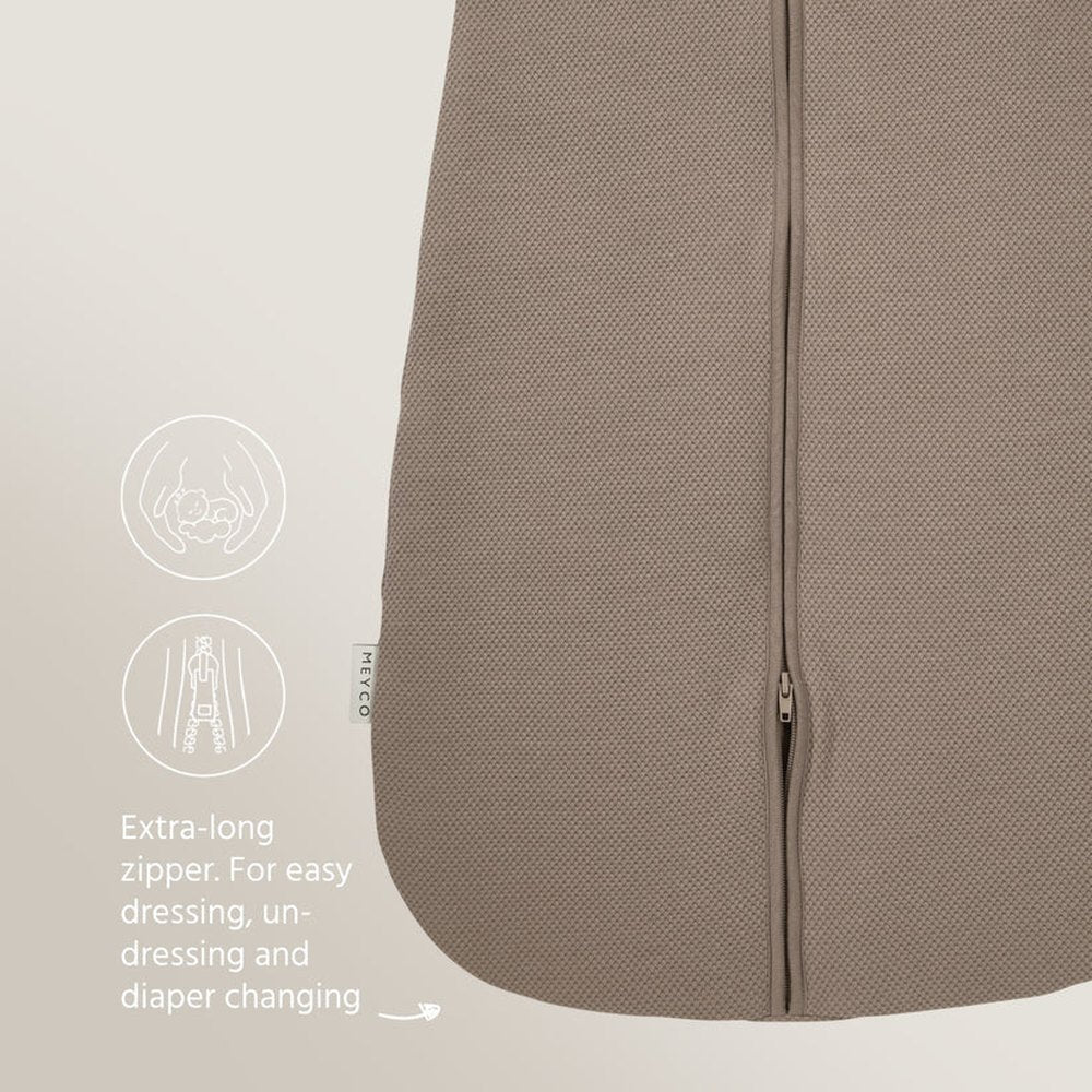 Meyco - Studio Slaapzak - Gevoerd - Afritsbare Mouw - Classic Dark Taupe - 90cm
