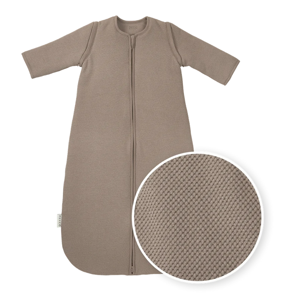 Meyco - Studio Slaapzak - Gevoerd - Afritsbare Mouw - Classic Dark Taupe - 90cm