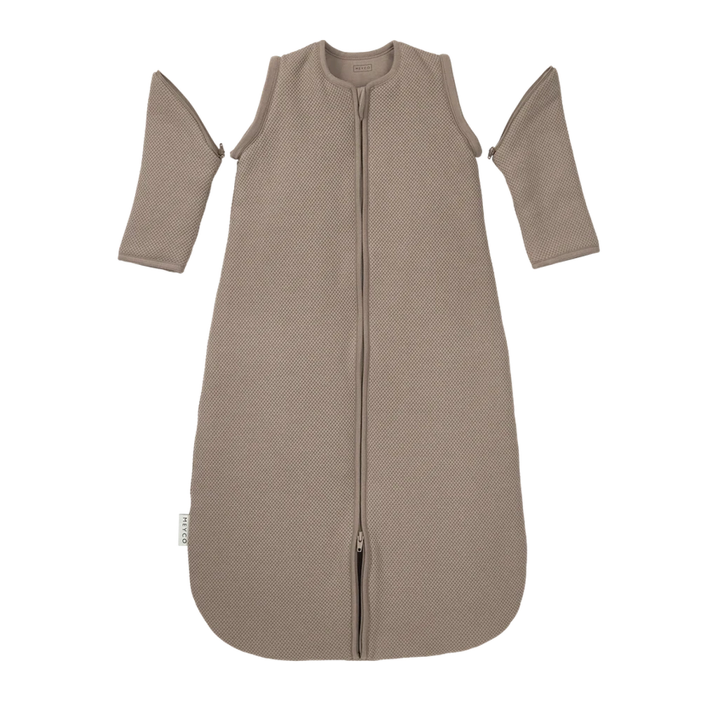 Meyco - Studio Slaapzak - Gevoerd - Afritsbare Mouw - Classic Dark Taupe - 90cm