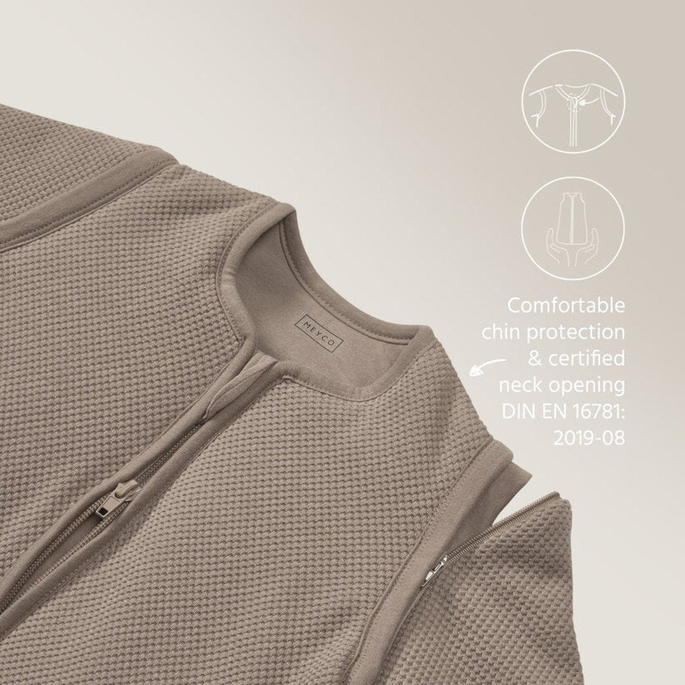 Meyco - Studio Slaapzak - Gevoerd - Afritsbare Mouw - Classic Dark Taupe - 90cm