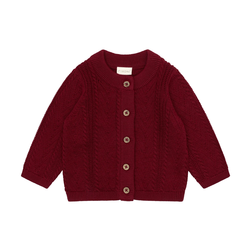 Fixoni Infant Cardigan Knit - Tibetan Red
