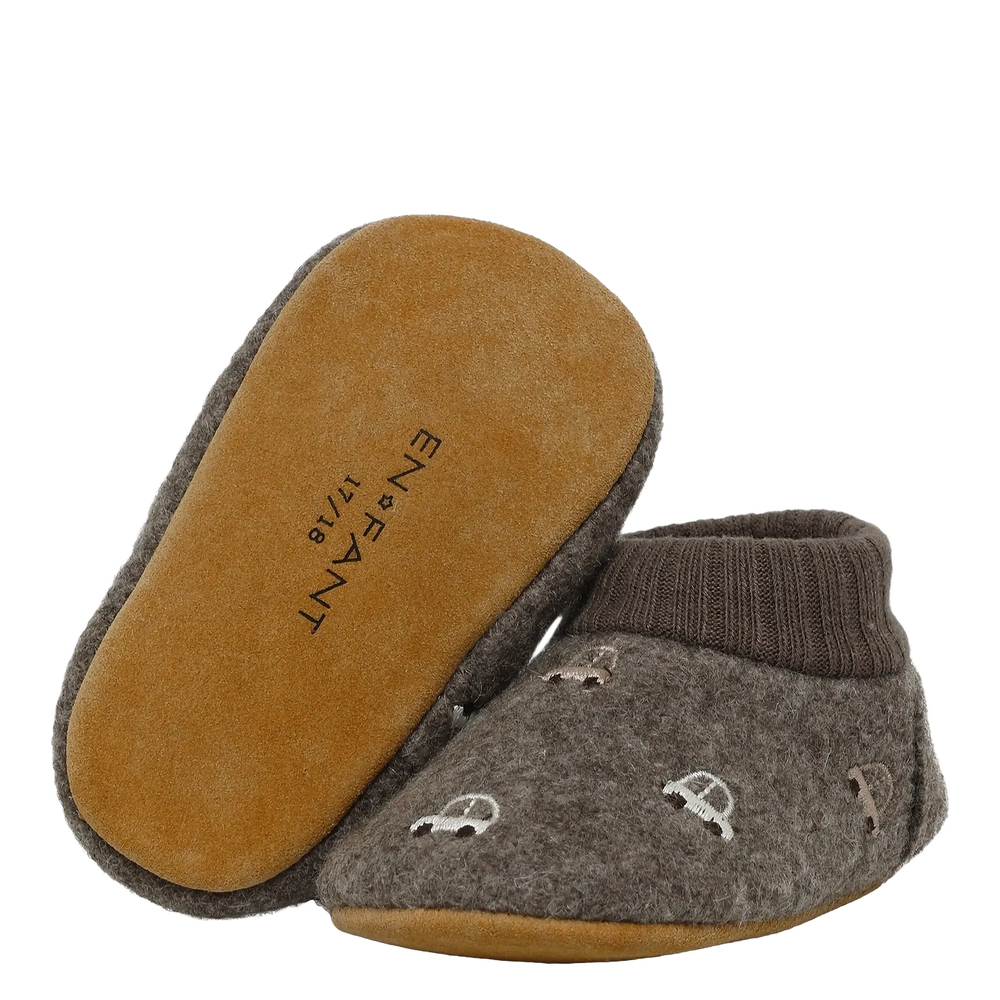 En Fant Chaussons brodés - Marron