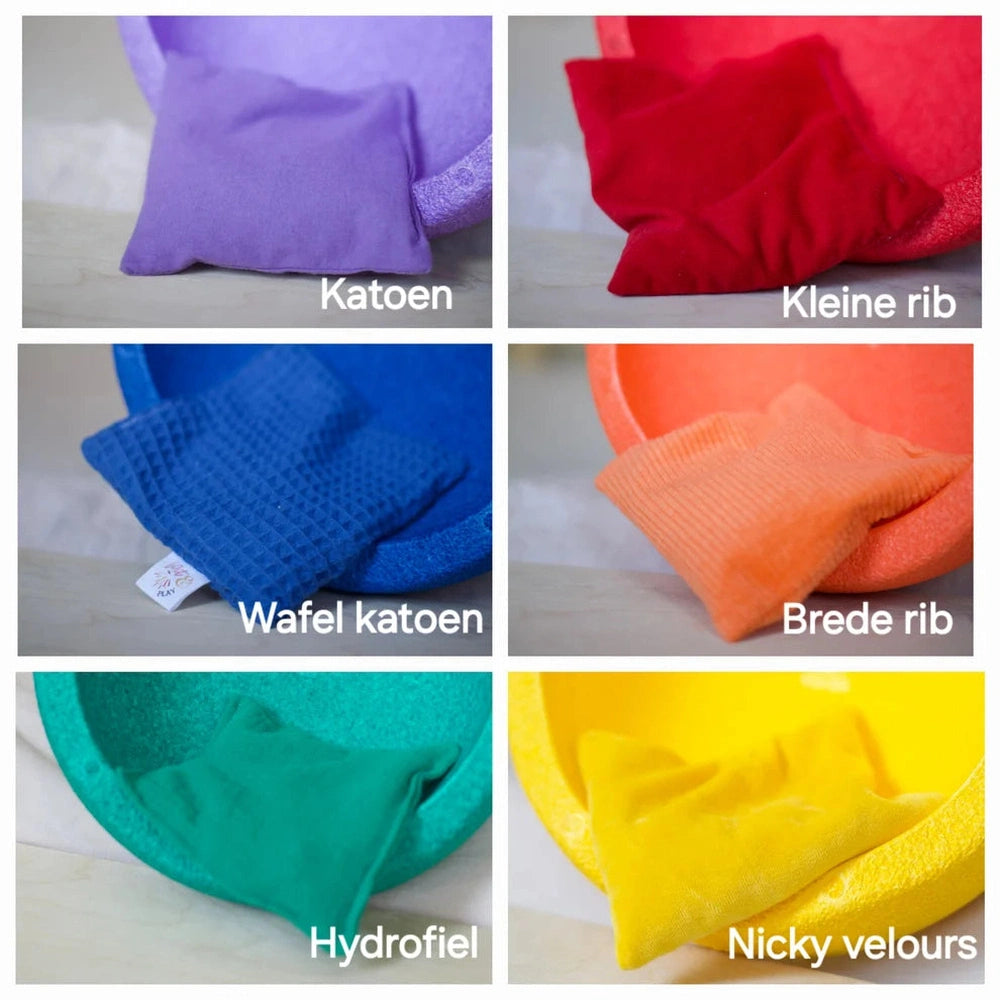 Pit&Play Sensorische Regenboog Pittenzakjes + Gratis Speeldoek Katoen Medium Fade Rainbow