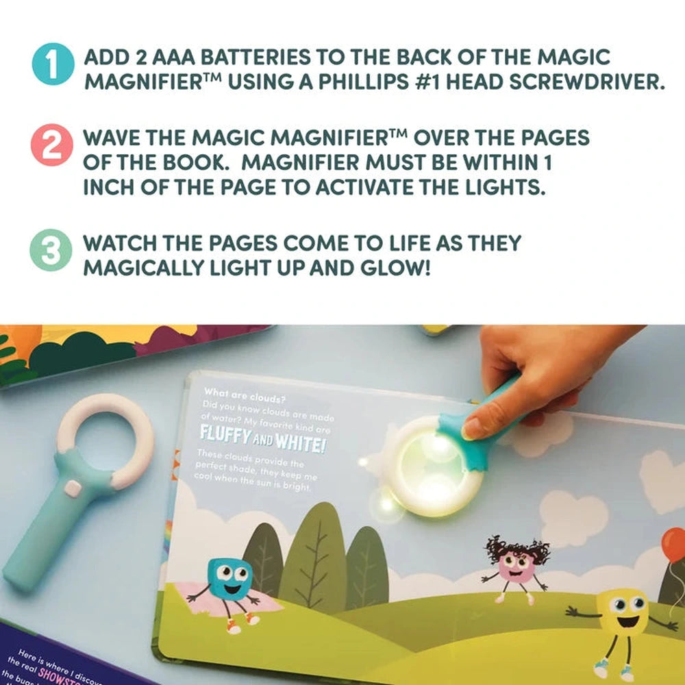 Livre lumineux interactif Glo Pals - Alex répond : Quel temps fait-il ?