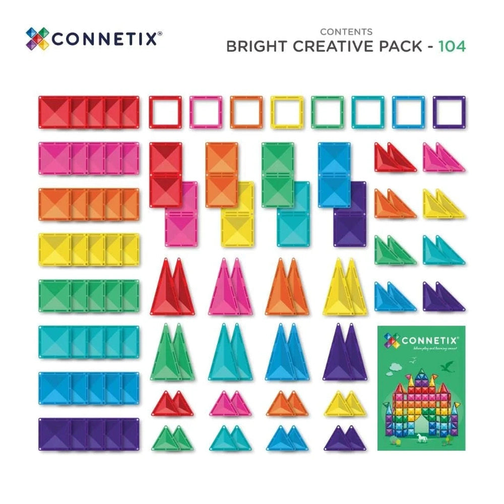 Connetix Magnetisch Tegels 104 Stuks - Bright