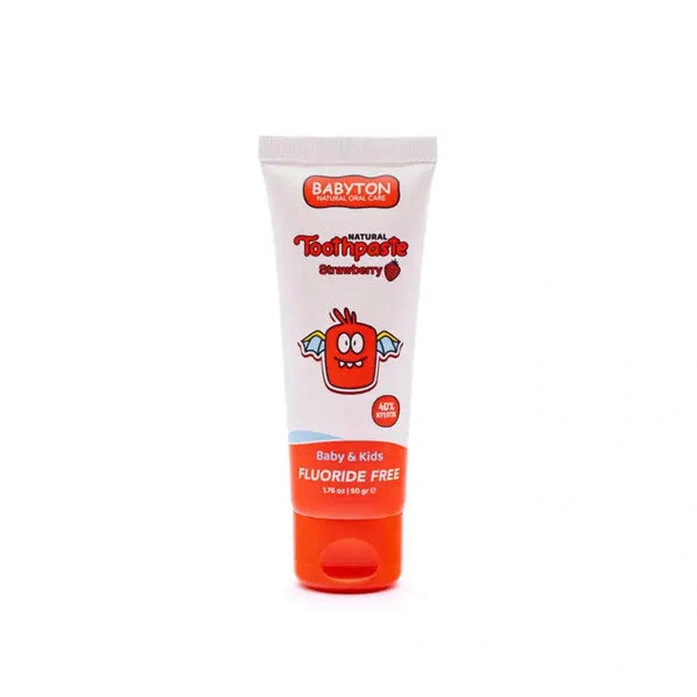 Babyton Tandpasta Baby & Kind Fluoridevrij 50g - Aardbei