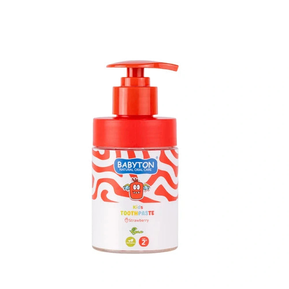 Babyton Kindertandpasta Met Fluoride 2+ Pompflacon v 200ml - Aardbei