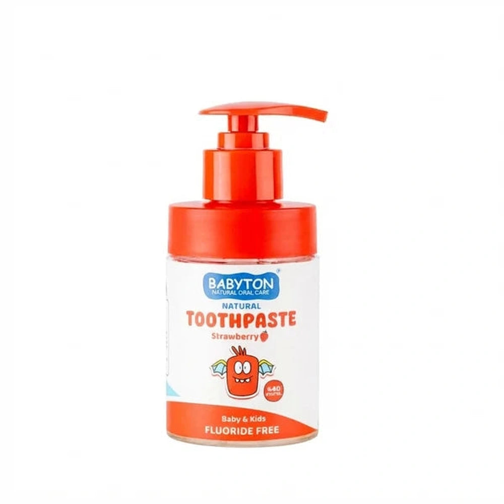 Babyton Tandpasta Baby & Kind Fluoridevrij In Pompflacon 200ml - Aardbei