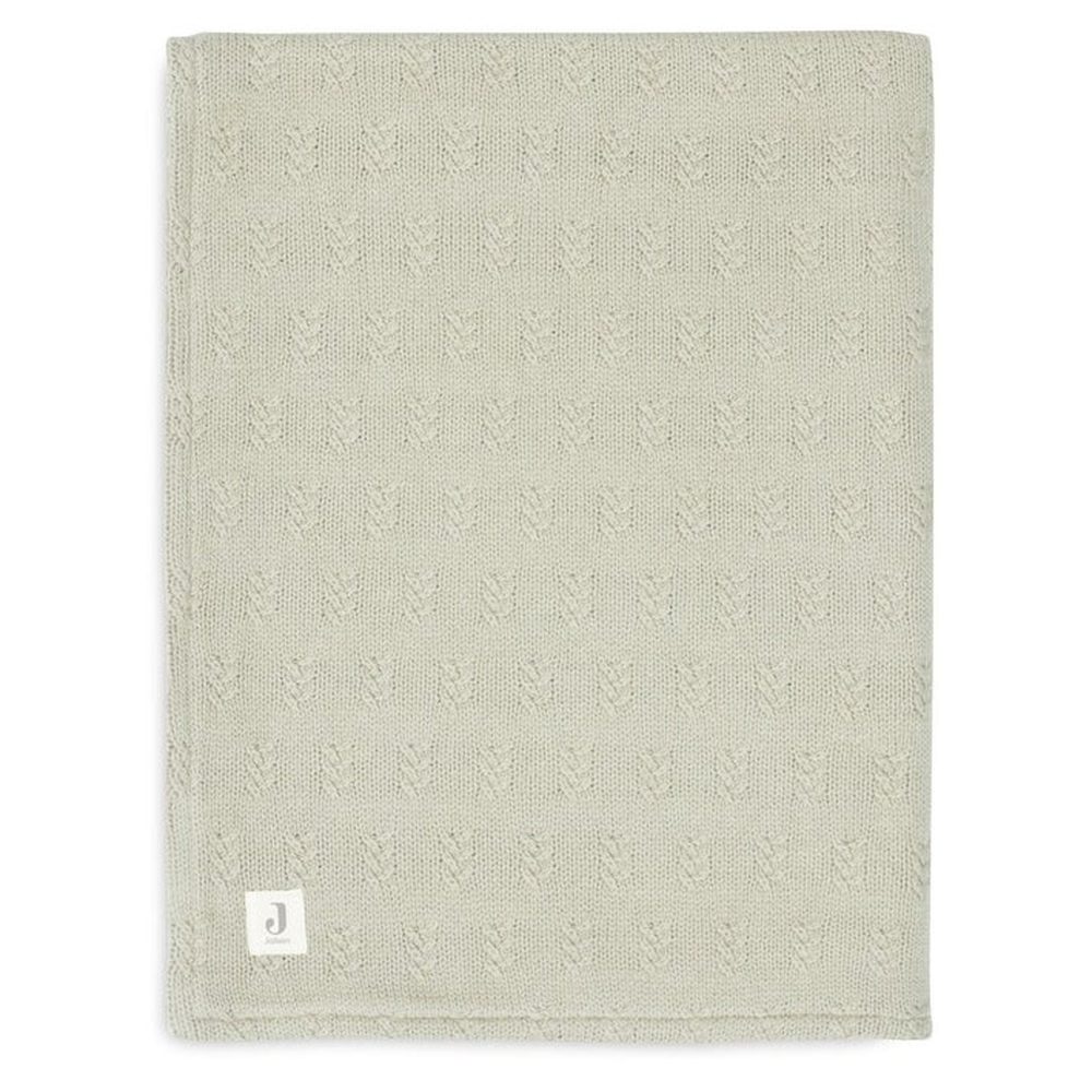 Jollein Wiegdeken Grain Knit 75x100cm - Olive Green/Velvet