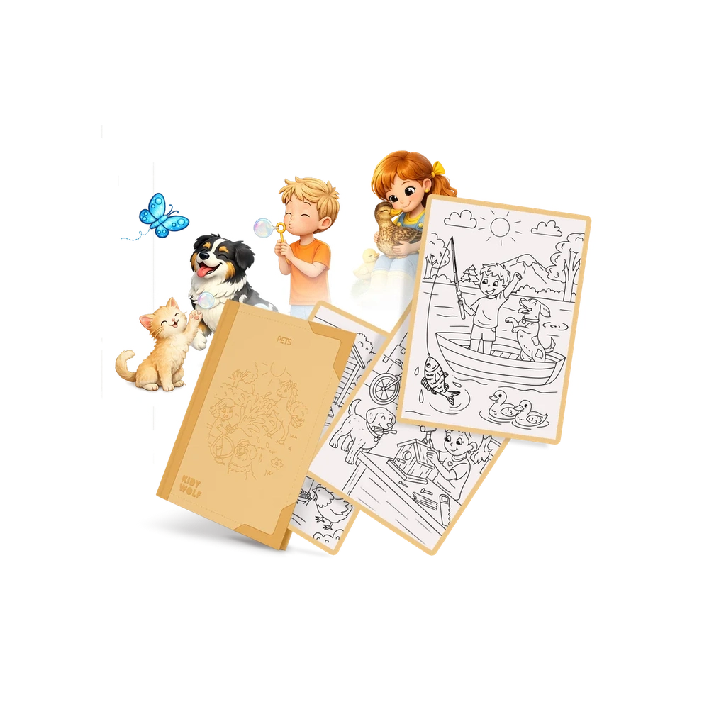 Kidywolf Refill KidydrawPad 30 Overtrektekeningen - Huisdieren