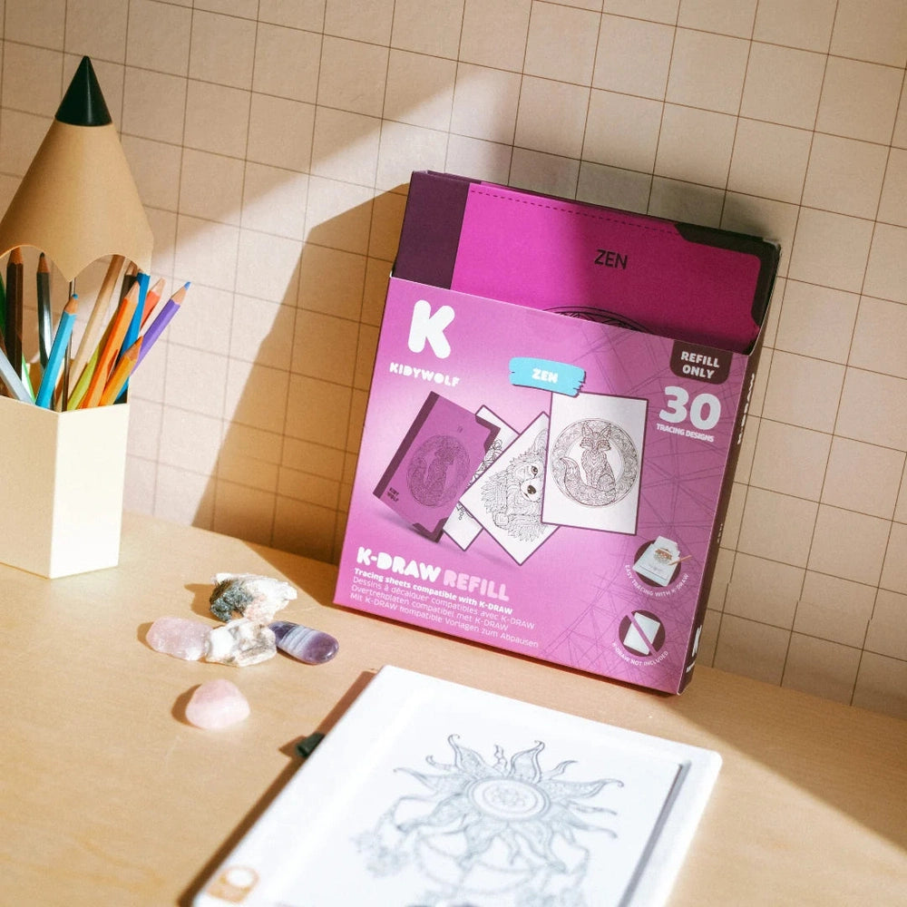 Kidywolf Refill KidydrawPad 30 Overtrektekeningen - Zen