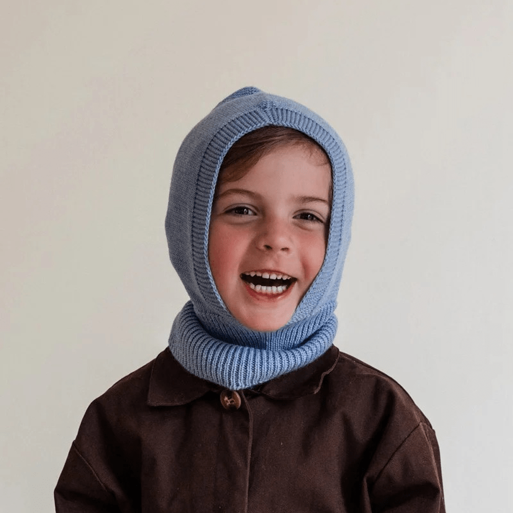 Hvid Balaclava - Light Blue