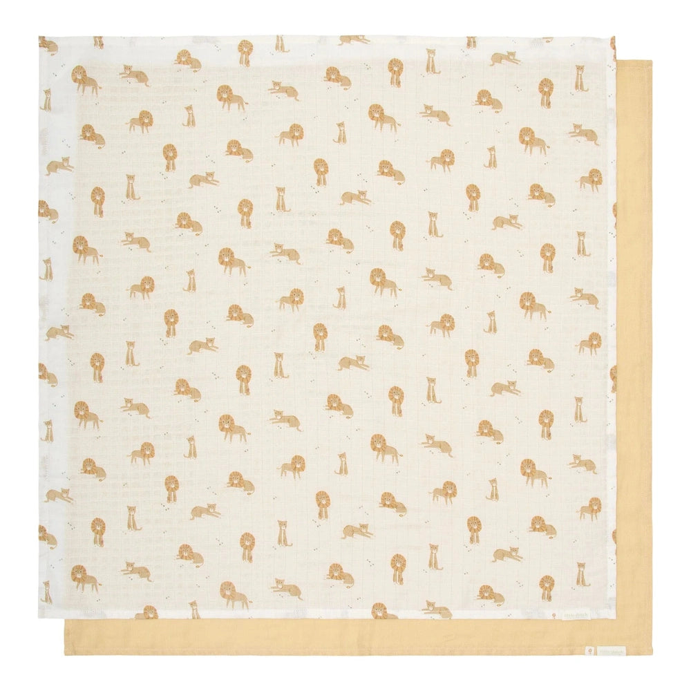 Little Dutch Swaddle 70x70 cm 2 Stuks - Safari Leo