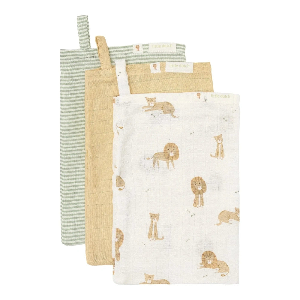 Little Dutch Washandjes 3 Stuks - Safari Leo