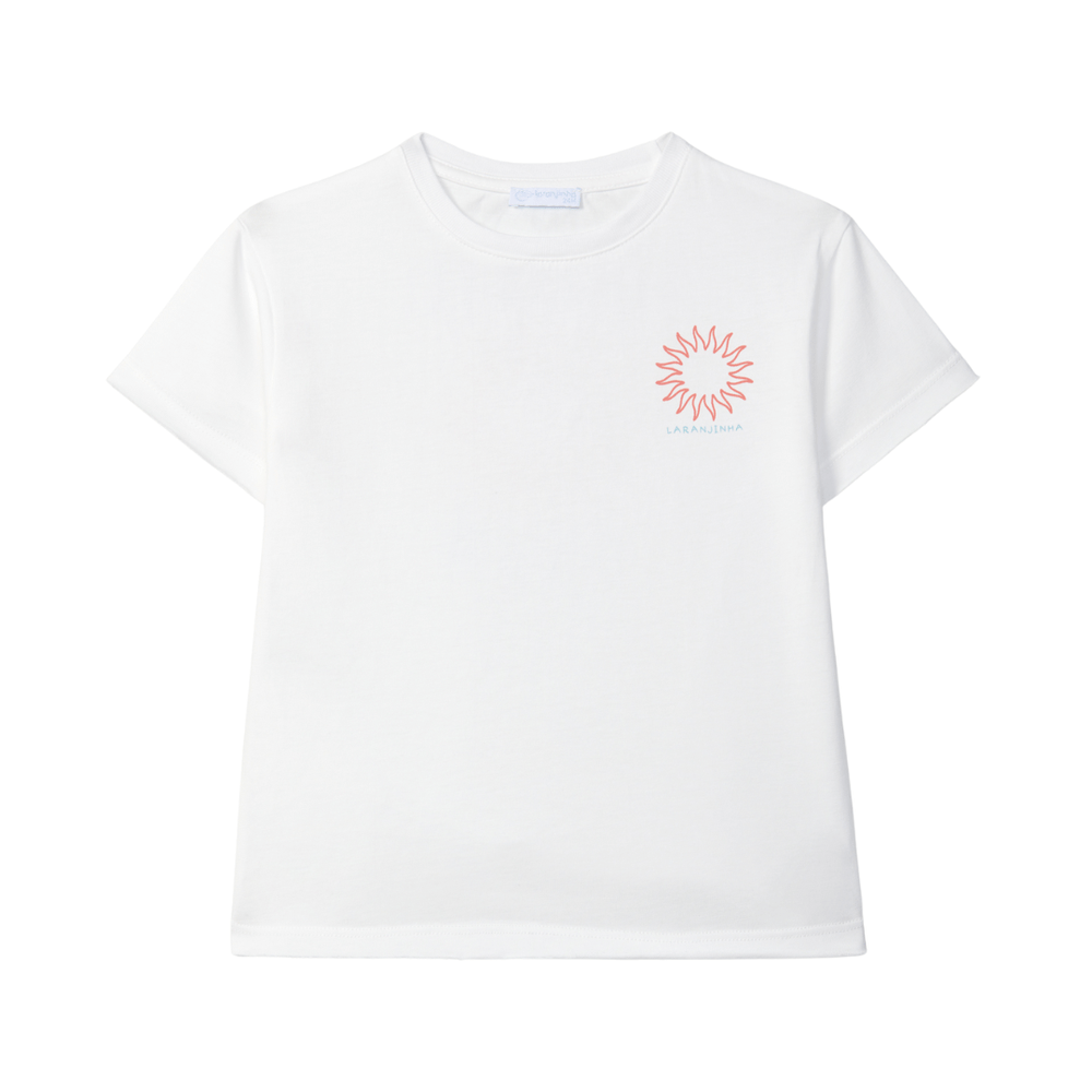 Laranjinha Katoenen T-Shirt Voor Kinderen "Nautic Club" - Off-White