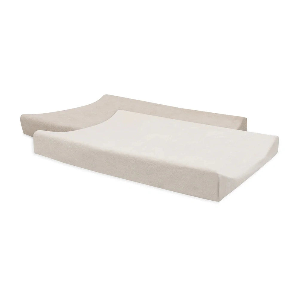 Jollein - Hoes Voor Aankleedkussen/Waskussen Badstof - 50x70cm - 2stuks - Oatmeal/Sand