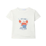 Laranjinha Katoenen T-Shirt Voor Baby's "Lets Play Little Crab" - Off-White