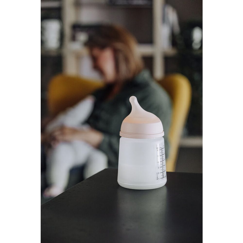 Suavinex - Anti-Koliek Zero.Zero Zuigfles - Adaptief Stromend A - 180ml - +0m - Sand