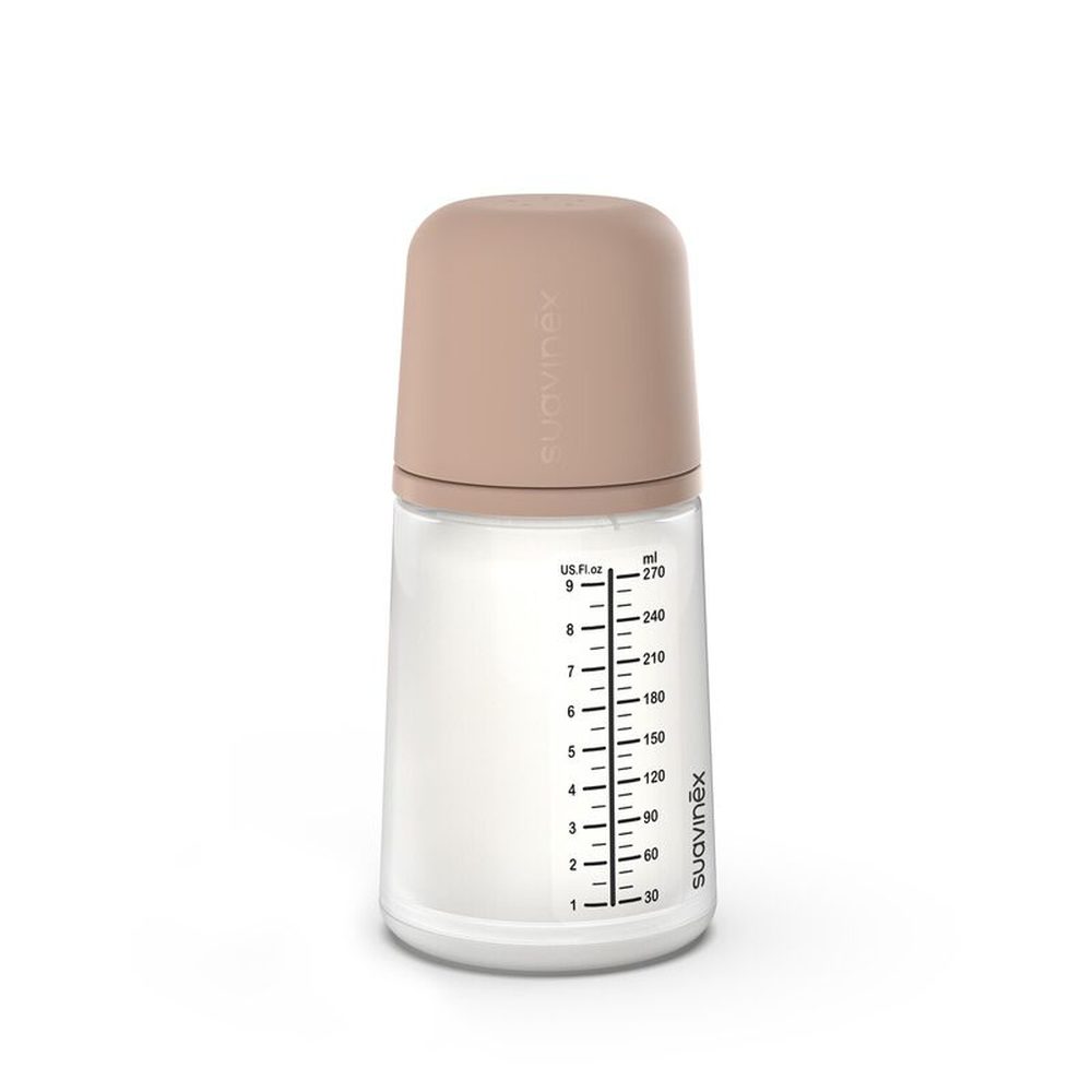 Suavinex - Anti-Koliek Zero.Zero Zuigfles - Medium Flow M - 270ml - +3m - Almond