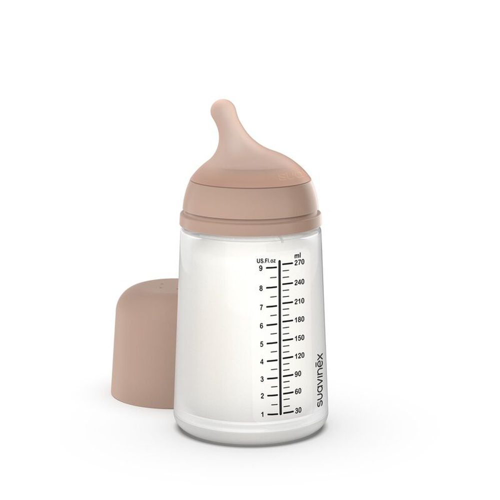 Suavinex - Anti-Koliek Zero.Zero Zuigfles - Medium Flow M - 270ml - +3m - Almond